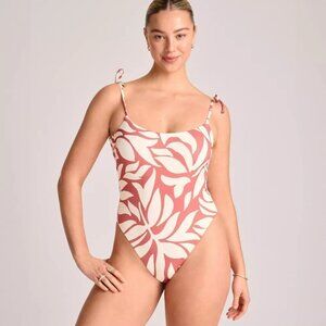 Vitamin A Terracotta Floral Print Scoop Neck 1 Piece Swimsuit